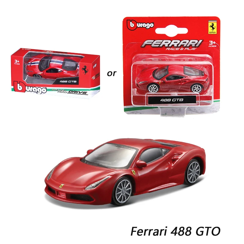 

Bburago 1/64 FERRAI 488 GTO Alloy Miniature Car Model Toys Diecast Vehicle Replica Enthusiasts Collection For Children Gifts