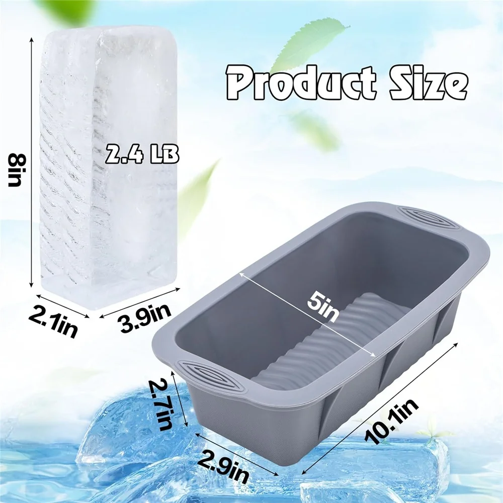Silicone Baking Molds Ice Blocks Maker Rectangular Cake Pans Non-Stick