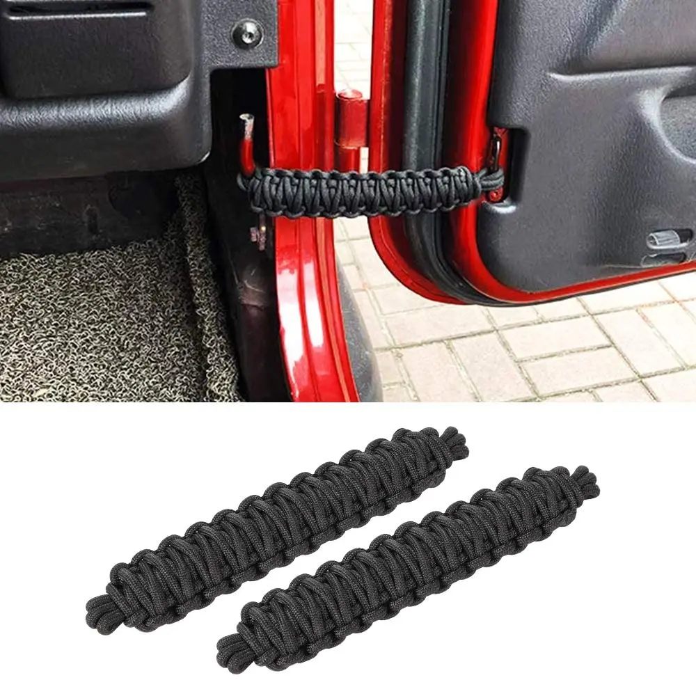 1Pair Door Limiting Strap Restriction Protection Positioning Woven Rope for Jeep Wrangler CJ YJ TJ JK JKU JL JLU Gladiator JT