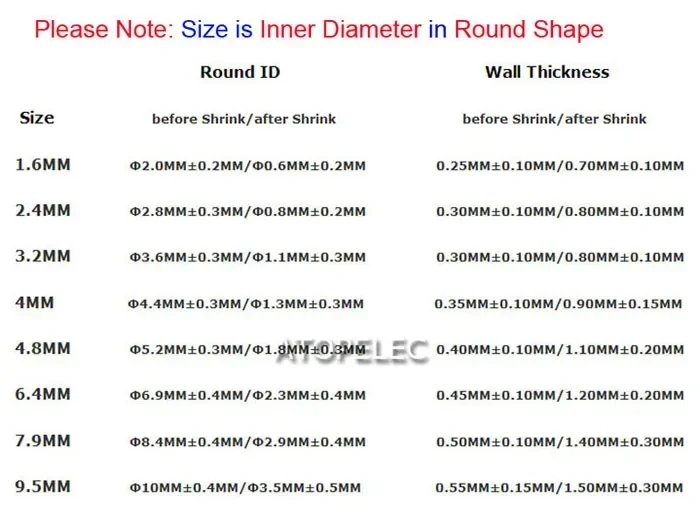 2M 3:1 Adhesive Glue Lined Heat Shrink Tube Dual Wall Waterproof Wrap Wire Cable Sleeve 1.6/2.4/3.2/4.8/6.4/7.9/9.5mm Diameter heat shrink tubing