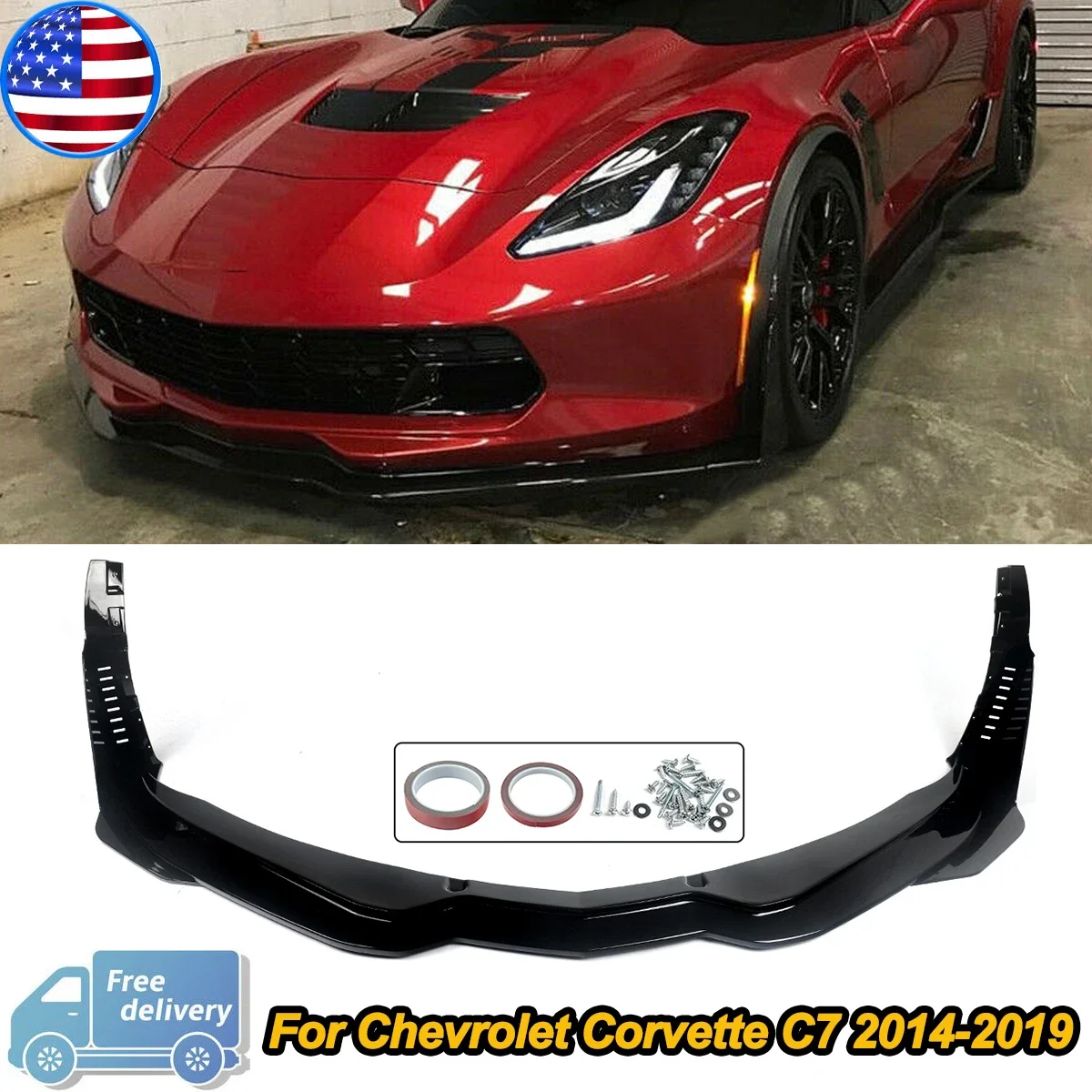 Front Lip Compatible With Chevrolet Corvette C7 Z06 Stingray