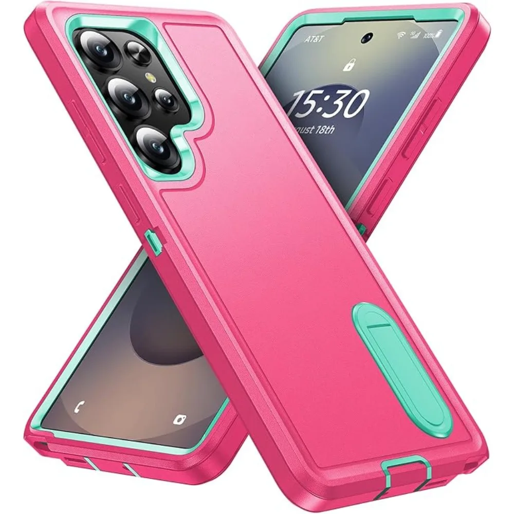 Military Grade Anti-Drop Matte Case with Built-in Kickstand - Durable Protector Cover