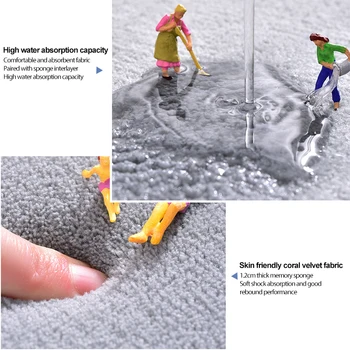 Coral Fleece Carpet Household Memory Foam Non-Slip Bathroom Kitchen Mat Thickened Absorbent Floor Mat Door Mat Rug Home Decor 4