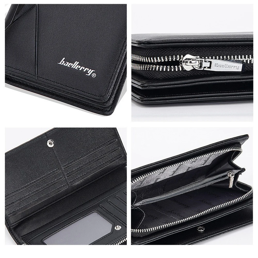 Baellerry Global Business Wallet Long RFId Safe Phone Storage Wrist Strap Triple Zipper Corporate Gift