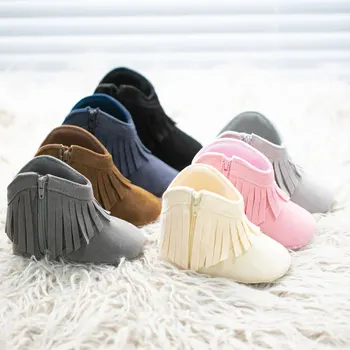 Meckior Stivaletti per bambini Vintage Nappa Suola antiscivolo Inverno Caldo Neonati maschi Scarpe per ragazze Stivaletti da neve Primi camminatori Scarpe per neonati 1