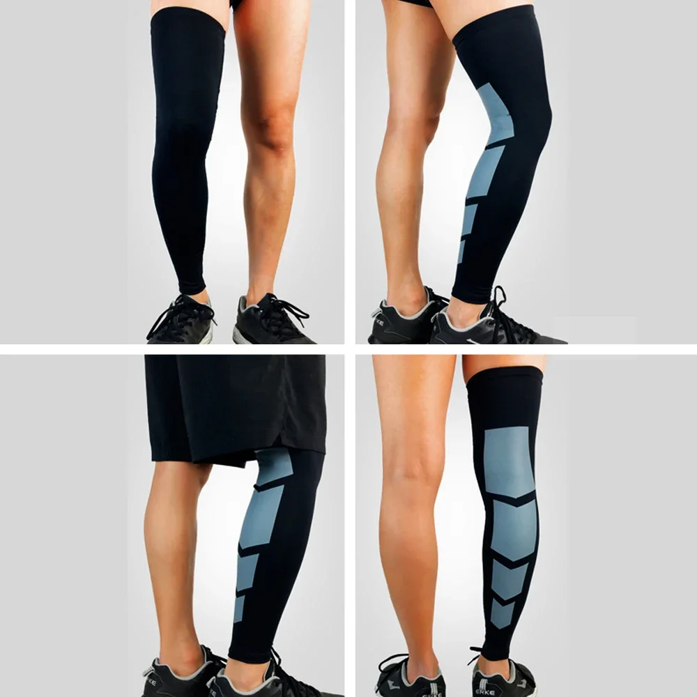 1 Stück Kompressions-Beinmanschette für Männer und Frauen – Erholung und Unterstützung für Fußball, Basketball, Radfahren – lange Stretch-Knie-Beinmanschetten – Detail 17