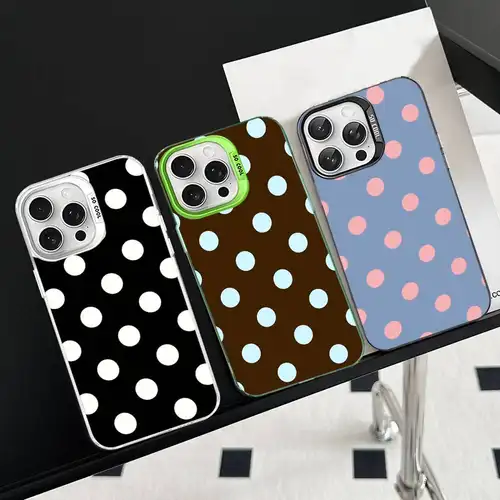 Simple Black White Polka Dot Phone Case For iPhone 16 15 14 13 12 11 Pro Max 17 Plus Colorful Cover - Image 2