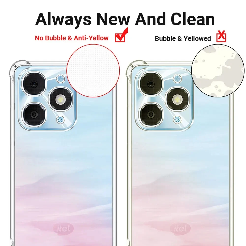 Clear Transparent Shockproof TPU Phone Case with Airbag Protection
