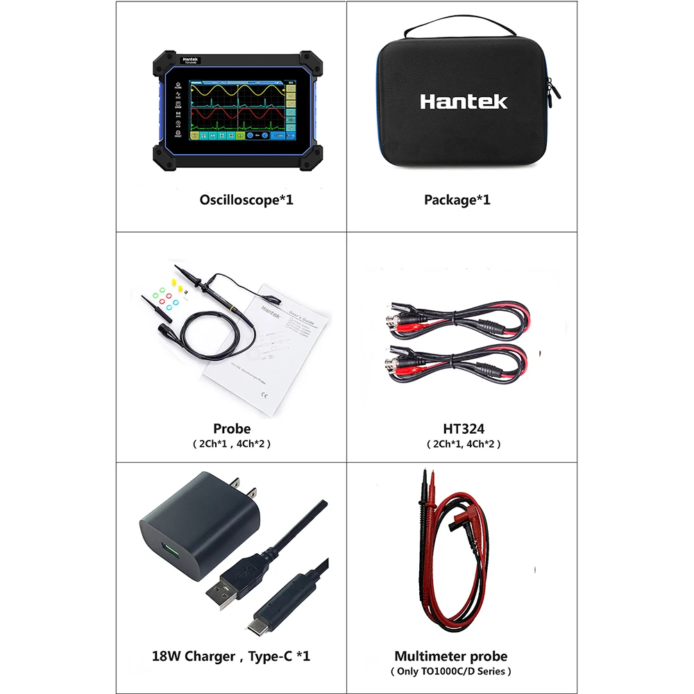 Hantek TO1254D 4 Channels Touch Screen Digital Oscilloscope for Digital Oscilloscope
