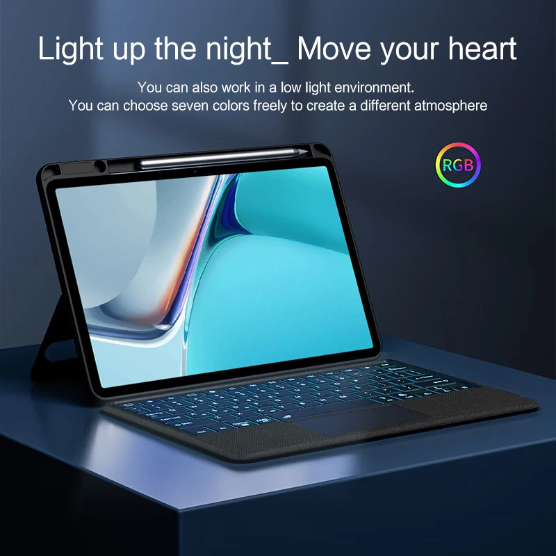 Inteligente Teclado Mágico para Huawei Matepad 11 Dby-w09 10.95 2023 Tablet Capa Protetora Case Russo Coreano Árabe Espanhol Francês - Imagem 6