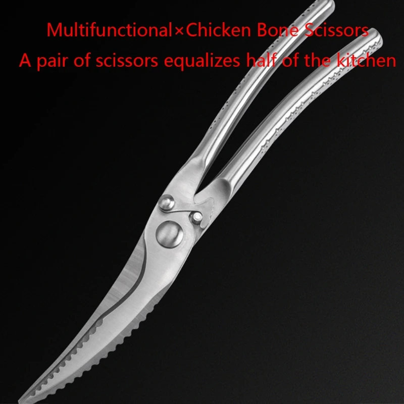 Kitchen Scissors Stainless Steel Knives Durable for Sharp Shear Cut Chicken Poul