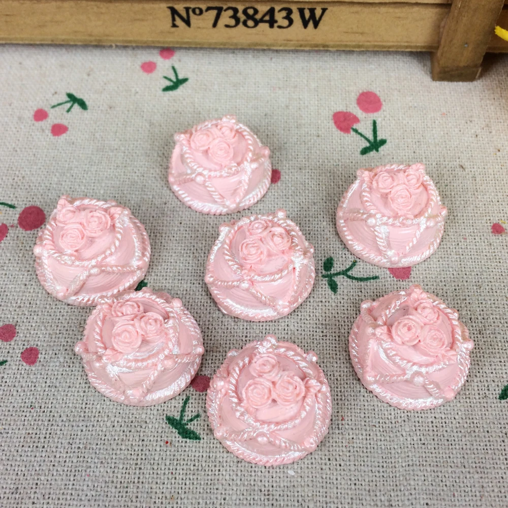 10 Pieces Flat Back Resin Cabochon Kawaii Miniature Fake Cake Food DIY Flatback Decorative Craft Scrapbooking Charm:13*23mm |