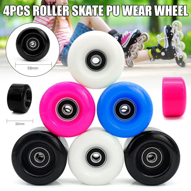 Roller Skating Wheels 4pcs Skate Wheels PU Wear-resistant for Ice Skates Roller Skates Skateboard