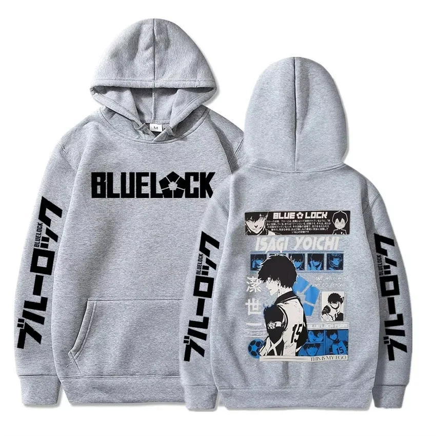 Anime Blue Lock Graphic Hoodie - Men's Casual Pullover Sweatshirt