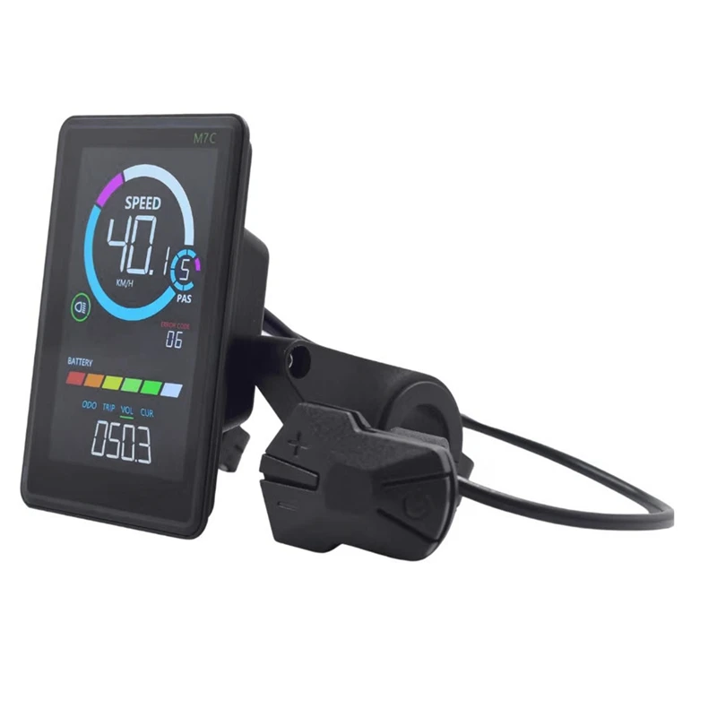 M7C-2 Electric Bike LCD Display Meter 24V 36V 48V 60V E Scooter LCD Panel With USB UART For Mountain Electric Bike