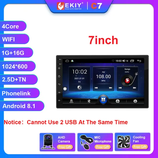 EKIY T7 2Din Android 7 9 10 inch Car Multimedia Video Player Universal