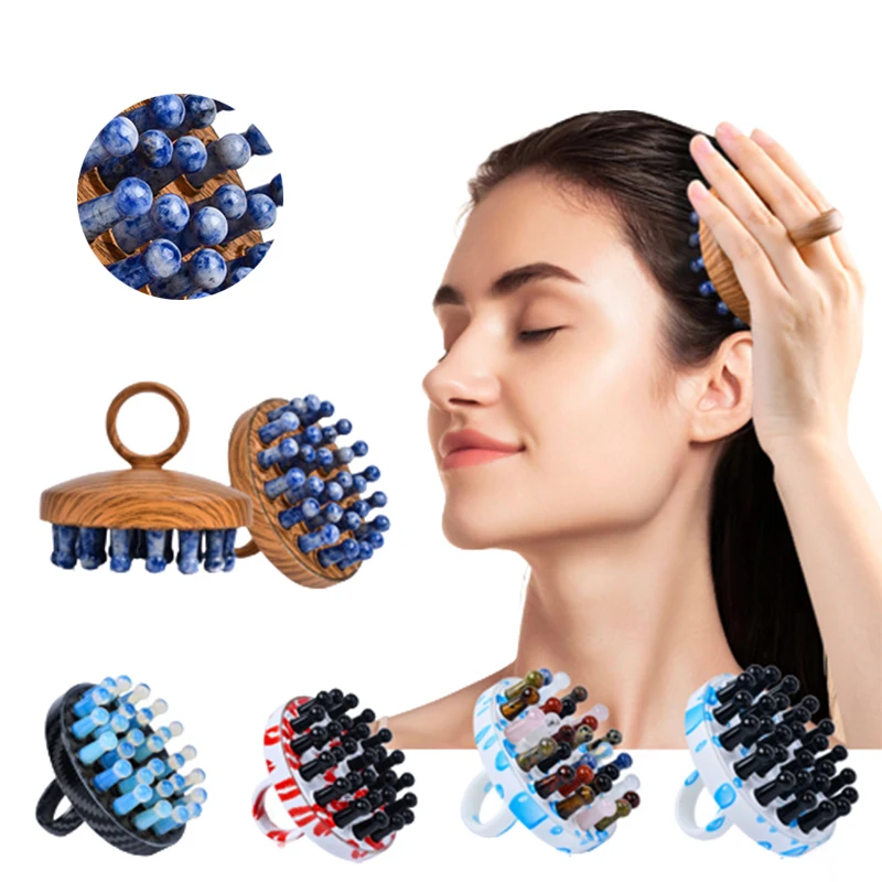 

New Jade Stone Head Massage Comb For Relieving Muscles And Promoting Head Health Massage Scalp Reduce Stress And Relieve Fatigue