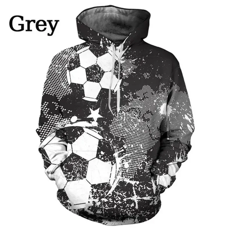 thumbnail image 1 of Sudadera con capucha con estampado 3D de fútbol para hombre, sudaderas holgadas informales a la moda para niños, sudaderas con capucha con patrón de fútbol genial, ropa de calle, 1 of 5