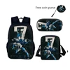 3 pcs set Football CR7 Star Child School Backpack with Lunch Bags Pencil Bags School Bags for R-Ronaldos Boys Girls Best Gift 1