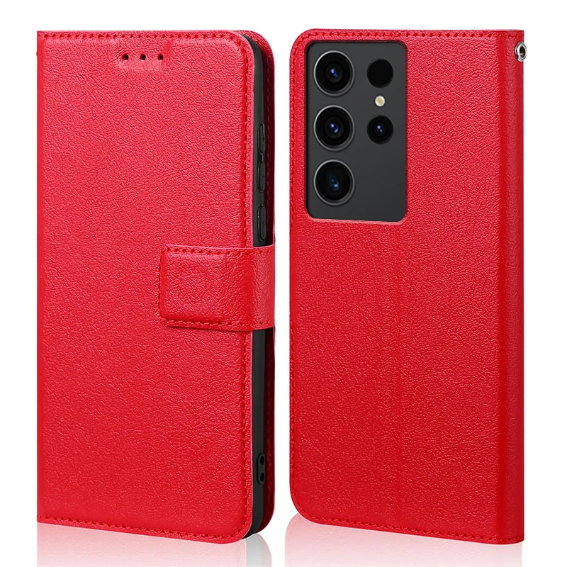 Portafoglio Con Slot Per Schede Cornice Per Foto Cavalletto Magnetico Flip Custodia In Pelle Pu Per Samsung Galaxy S24 Ultra S24 Plus S24 + S24 Cover