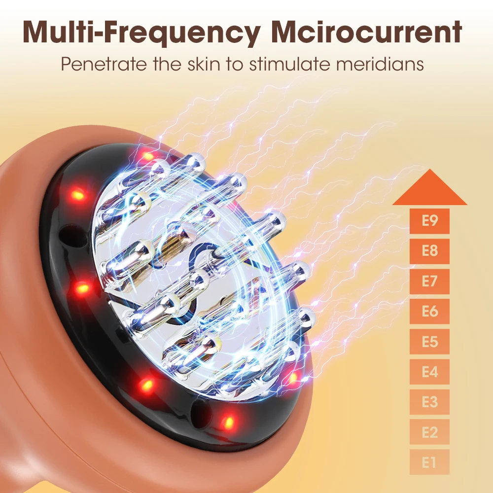 Rechargeable Scraping Massager Vibration Hot compress Meridian brush Body shaping Lymphatic detoxification Dredging Fat burning