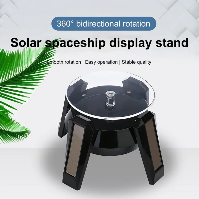 Hot Sales Airship UFO Rotating Display Stand 360 Degrees Solar Dual Use Automatic Turntable for Showcase Jewelry Organizer