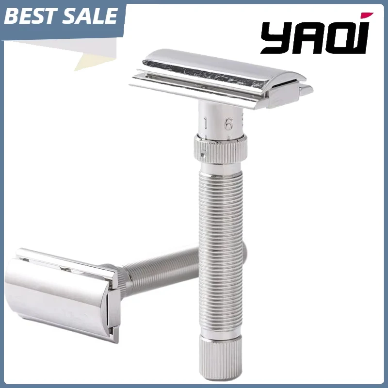 YAQI Adjustable Ultima Stainless Steel Safeety Razor For Mens Wet Shaving Razor High Quality Portable Travel Face Cleaning Tool