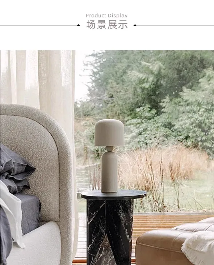 Description Picture 4 of itemNordic Light Luxury Style Natural Marble Side Table Creative Simplicity Round Edge Table Home Art Coffee Table Size 40x40x55cm