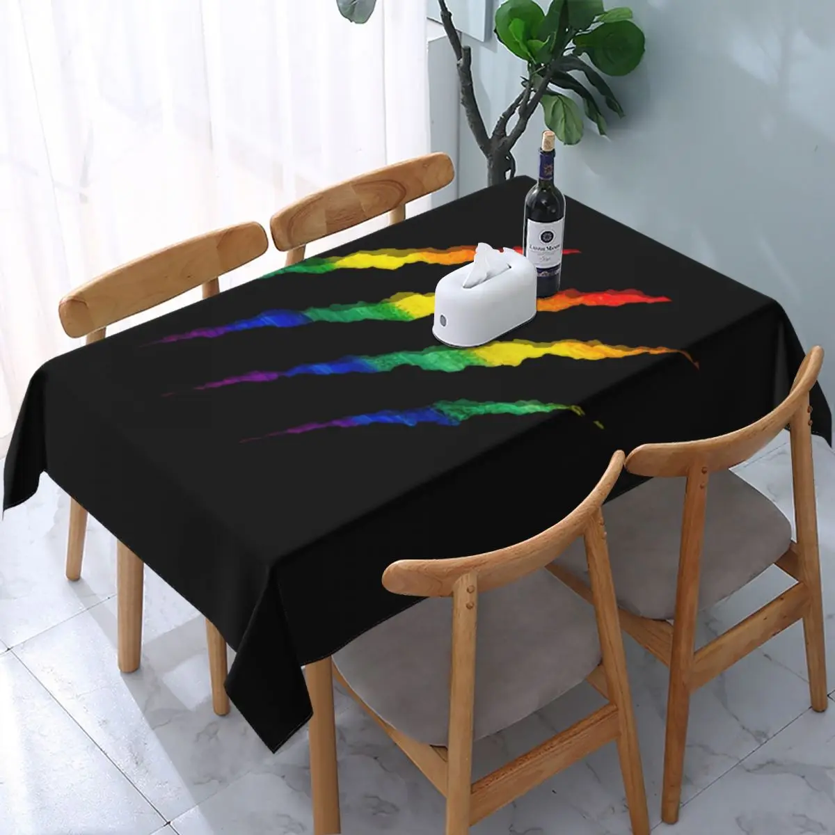 

Rectangular Tablecloth Tablecloth Fit 45"-50" Elastic Edge Table Cloth GLBT Gay Lesbian Pride Table Covers