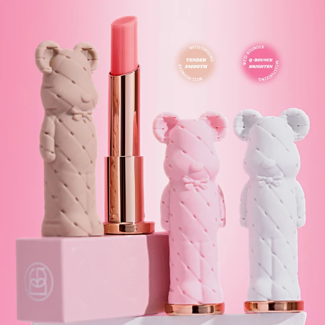 Rouge à lèvres hydratant Beauty Glazed Bear, baume à lèvres coloré, stick nourrissant pour les lèvres, facile à appliquer, effet aqueux 1
