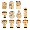 Brass Hose Quick Connector Water Gun Water Stop Nozzle Pipe Connection 1/2" 3/4“ 1" Irrigation Coupling Adapter Copper Hose 2