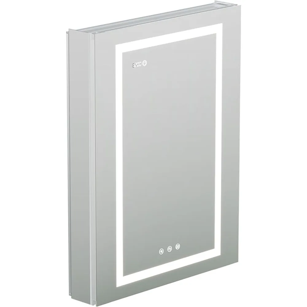 

KRISTALLUM Sleek Aluminium LED Medicine Cabinet Front & Backlit Adjustable Brightness