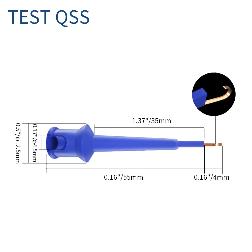 QSS  1M 5Pcs Test Hook Clip to Test Hook Clip Multimeter Test Leads Cable Wire  Insulated Safety  5colors Q.70034