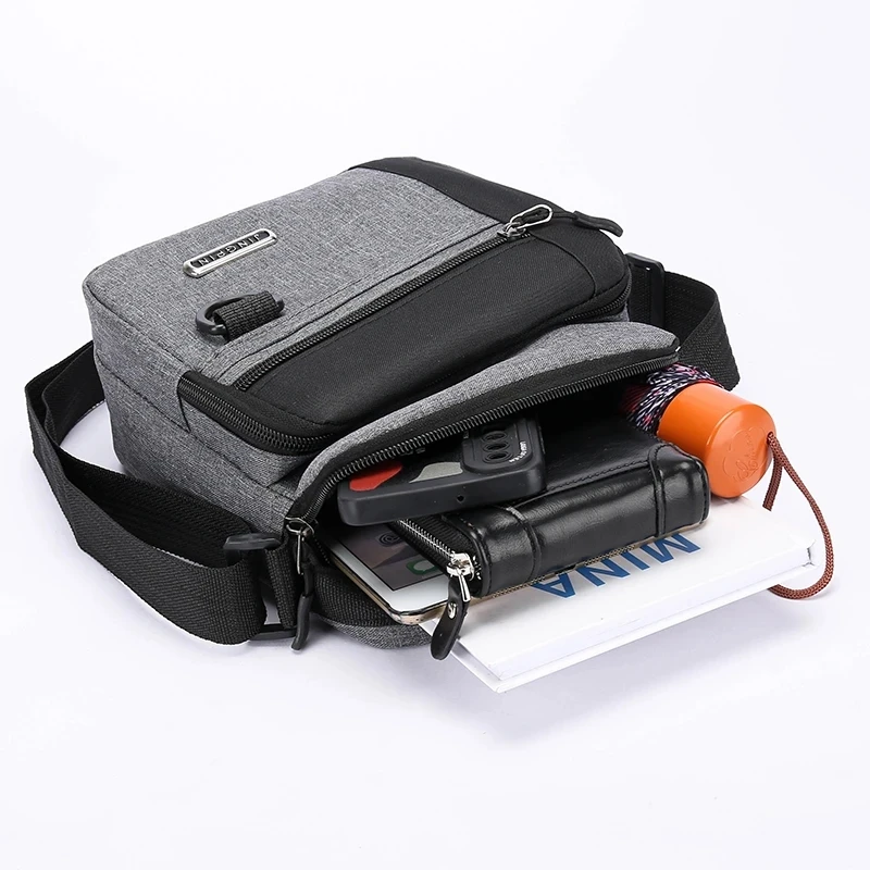 Herren-Umhängetasche mit großer Kapazität, wasserdichter und verschleiß fester Rucksack, mehrere Taschen für Geschäfts bereiche – Detail 6