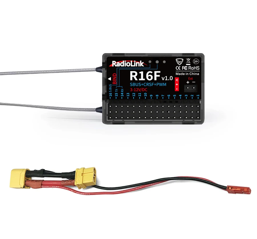 Radiolink T16D Zender 16 Kanaals met R16F Ontvanger - 2.4Ghz