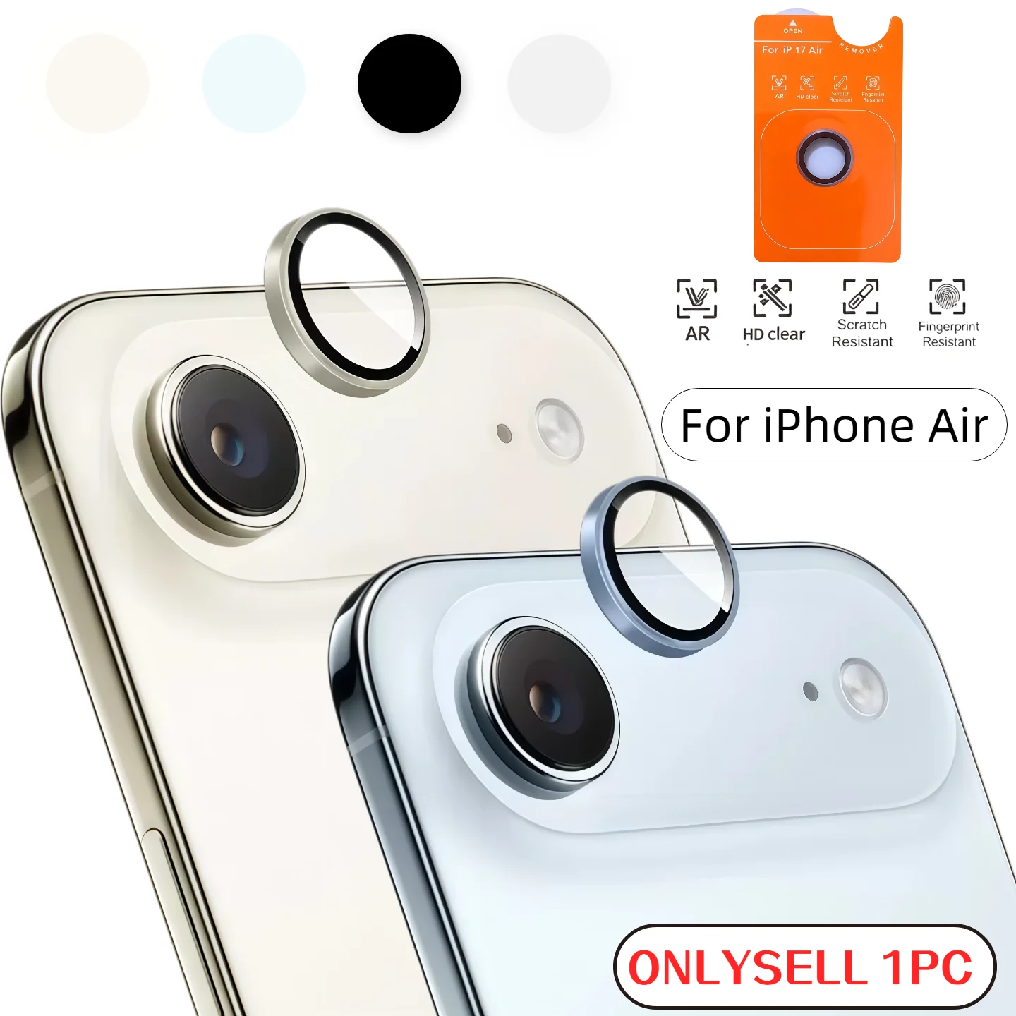 Air Original Color Rear Camera Tempered Glass Protective Film - Black, Silver, Blue, Gold