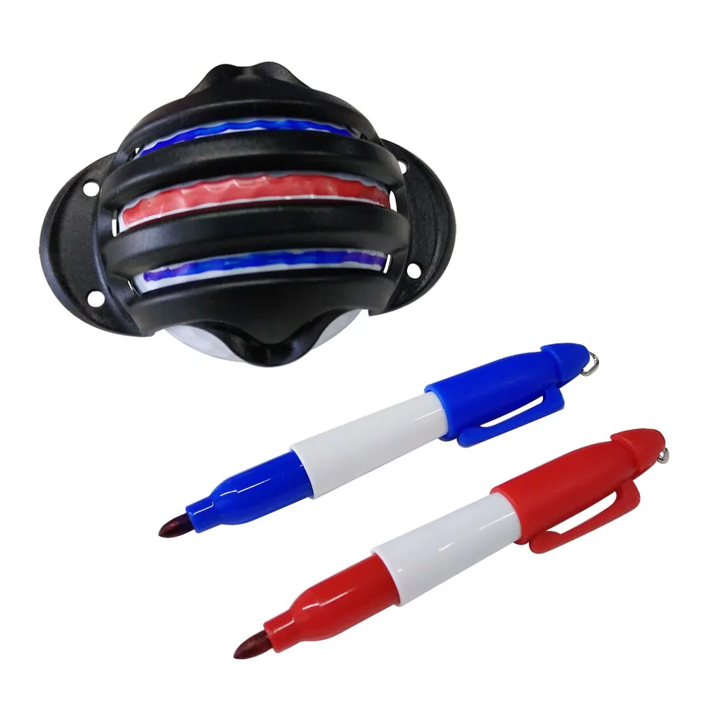Golf Ball Line Clip Liner Marker Pen Triple Line Blue Red Template Alignment Marks Tool Putting Positioning Aids Drop Ship 4