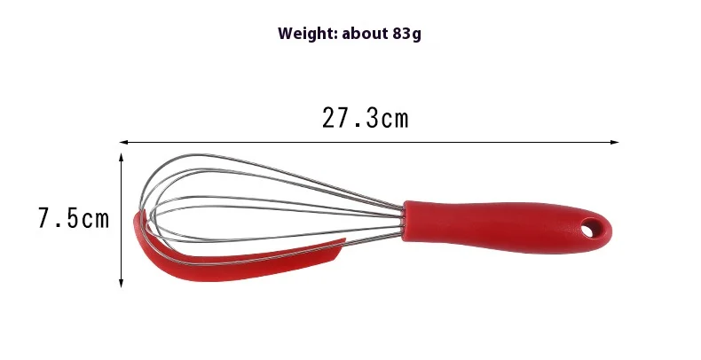 Description Picture 6 of itemSilicone Wire Whisk With Silicone Spatula Manual Egg Stirring Whisk Balloon Whisk Milk and Egg Blender Beater