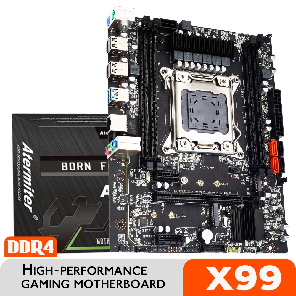 Atermiter X99 Motherboard Slot Lga2011-3 Usb3.0 Nvme M.2 Ssd Support ...