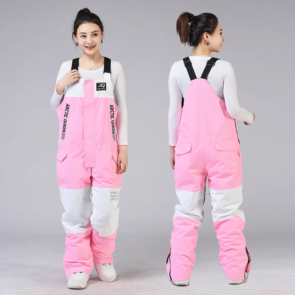 

2023 Outdoor Sport Man Skiing Jumpsuit Winter Waterproof Women Snowboard Overalls Mountain Female Bib Pants Windproof Trousers