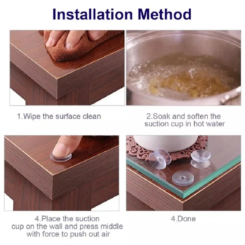 10 Ventose Bifacciali Trasparenti - PVC/Silicone Per Vetro, Cucina, Bagno - Foto 11