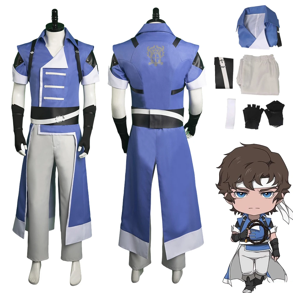 

Anime Castlevania Richter Belmont Cosplay Men Costume Top Pants Outfits Boys Adult Male Halloween Carnival Party Disguise Suit