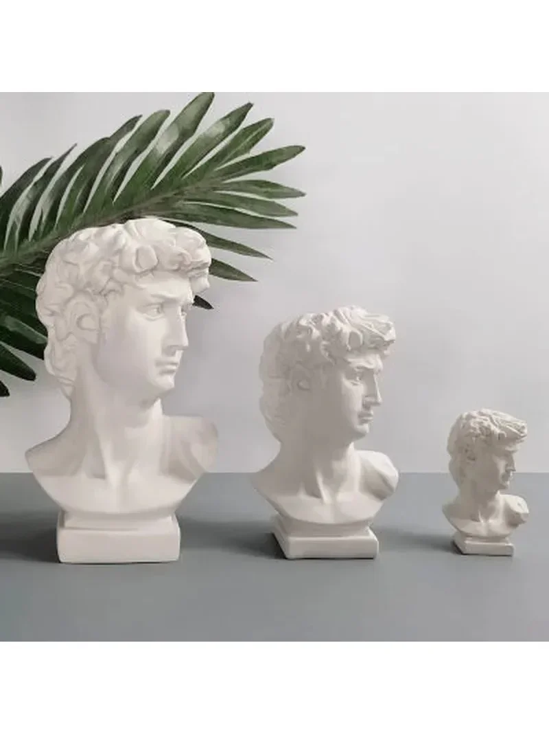 Creative Resin Pen Holder David Sculpture Portrait Statue Desk Organizer Storage Box Art Craft Desktop Decor Office Accessories