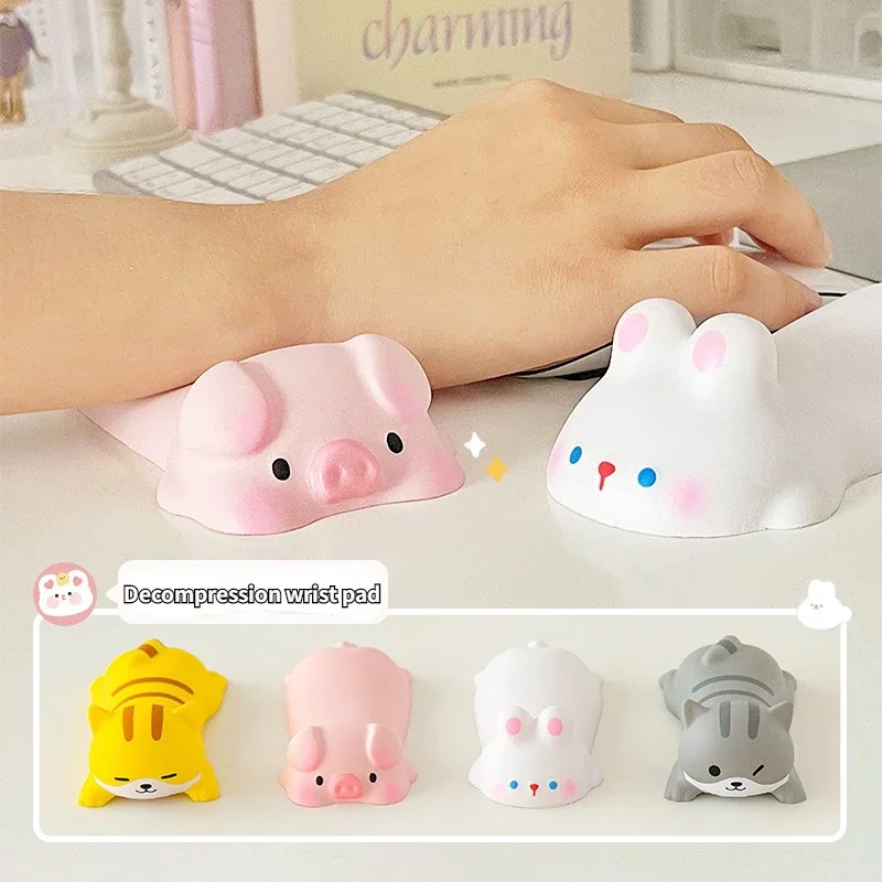 Bonito Suporte de Descanso de Pulso para Mouse Computador Laptop Descanso de Braço para Mesa Ergonômico Material de Escritório Kawaii Lenta Ascensão Brinquedos Moles