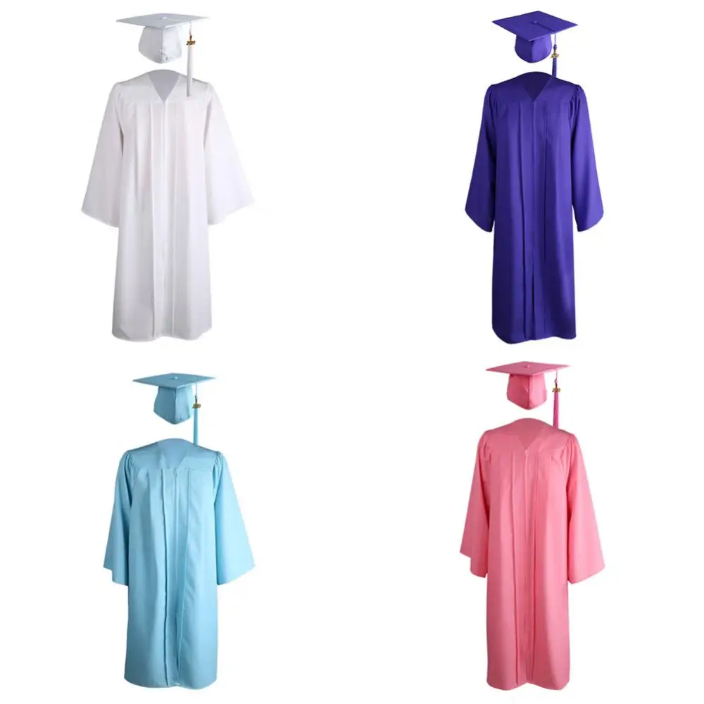 University Graduation Gown Mortarboard Cap Robe Academic 2021 Adult Zip