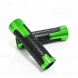 Universal Non - Slip Motorcycle Handlebar Grips with Aluminum Ends - 8 Color Options (Green)