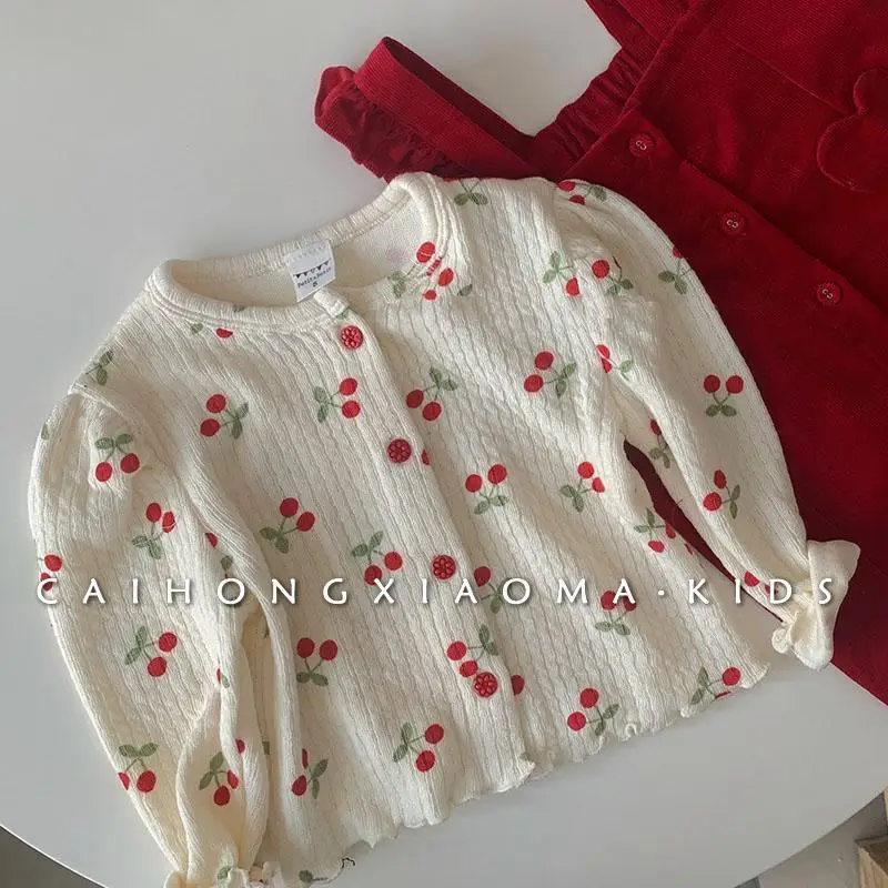 Girls Cherry Ruffle Blouse 2