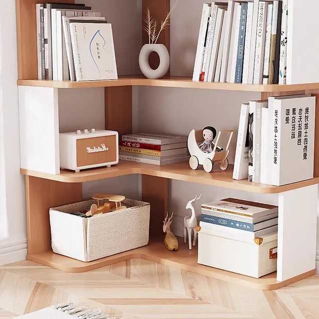 공간 절약형 모던 북유럽 코너 탄창 선반은 가정, 사무실, 서재에 이상적입니다.