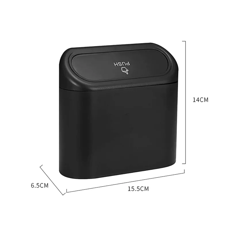 Car Trash Can Bin with Lid Small Leakproof Car Garbage Can Mini Vehicle Trash Bin Garbage Dustbin Organizer Container Car Trash Can