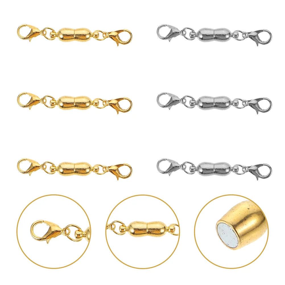 

6 Pcs Magnetic Necklace Brooches for Bracelets Chain Converter Simple Jewelry Lobster Clasps